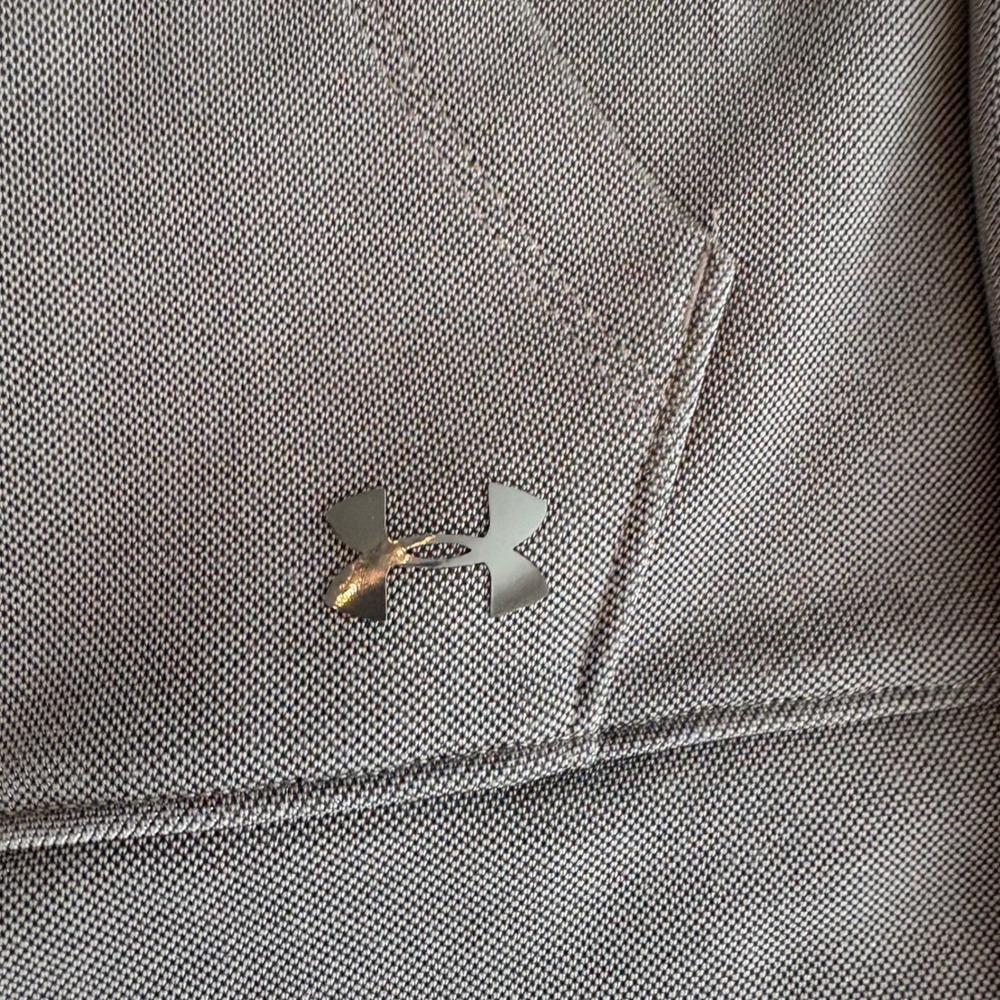 Under Armour ColdGear Pullover Sweatshirt Top Funnel Neck Gray Pocket MD Mirage - Picture 2 of 6
